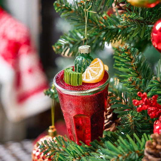 Drink Glass Blown Ornament for Christmas Tree Ornaments