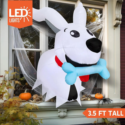 Joiedomi 3.5 FT Halloween Inflatable Dog Broke Out from Window