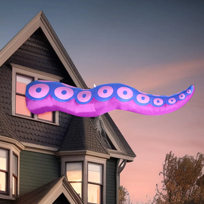 Single Halloween Long Inflatable Purple Octopus Tentacle, 4.8ft