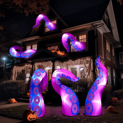 Single Halloween Long Inflatable Purple Octopus Tentacle, 4.8ft