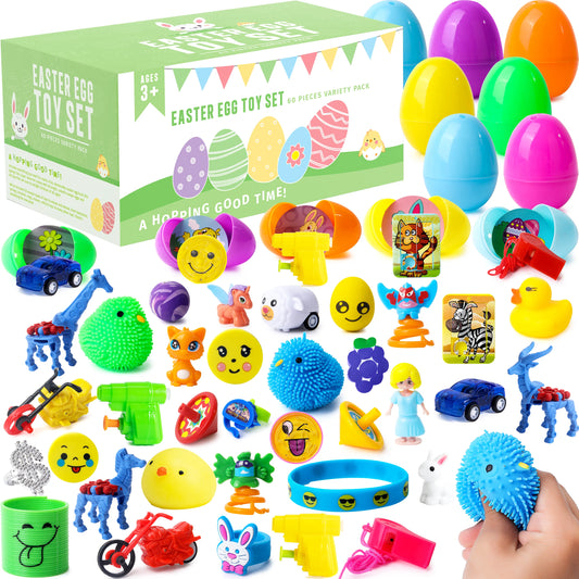 120Pcs 2.4in Easter Eggs with Toys Inside for Easter Egg Hunt