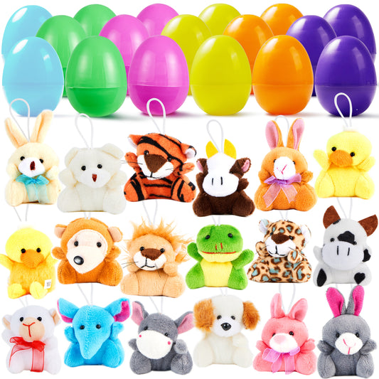 18Pcs Plush Animal Toys Prefilled Easter Eggs 2.23in