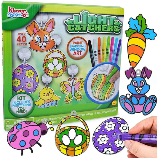 18Pcs Easter Eggs Art Crafts Suncatcher Set