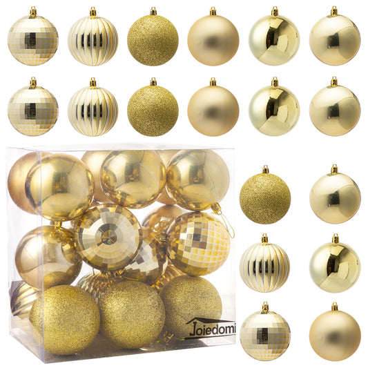 18Pcs Christmas Ball Ornaments Gold