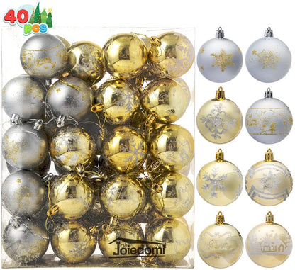Christmas Ornaments Ball (Gold & Silver), 40 Pcs