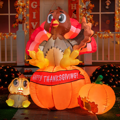 Large Thanksgiving Turkey on Pumpkin (6 ft)