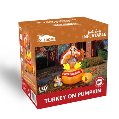 Large Thanksgiving Turkey on Pumpkin (5 ft)