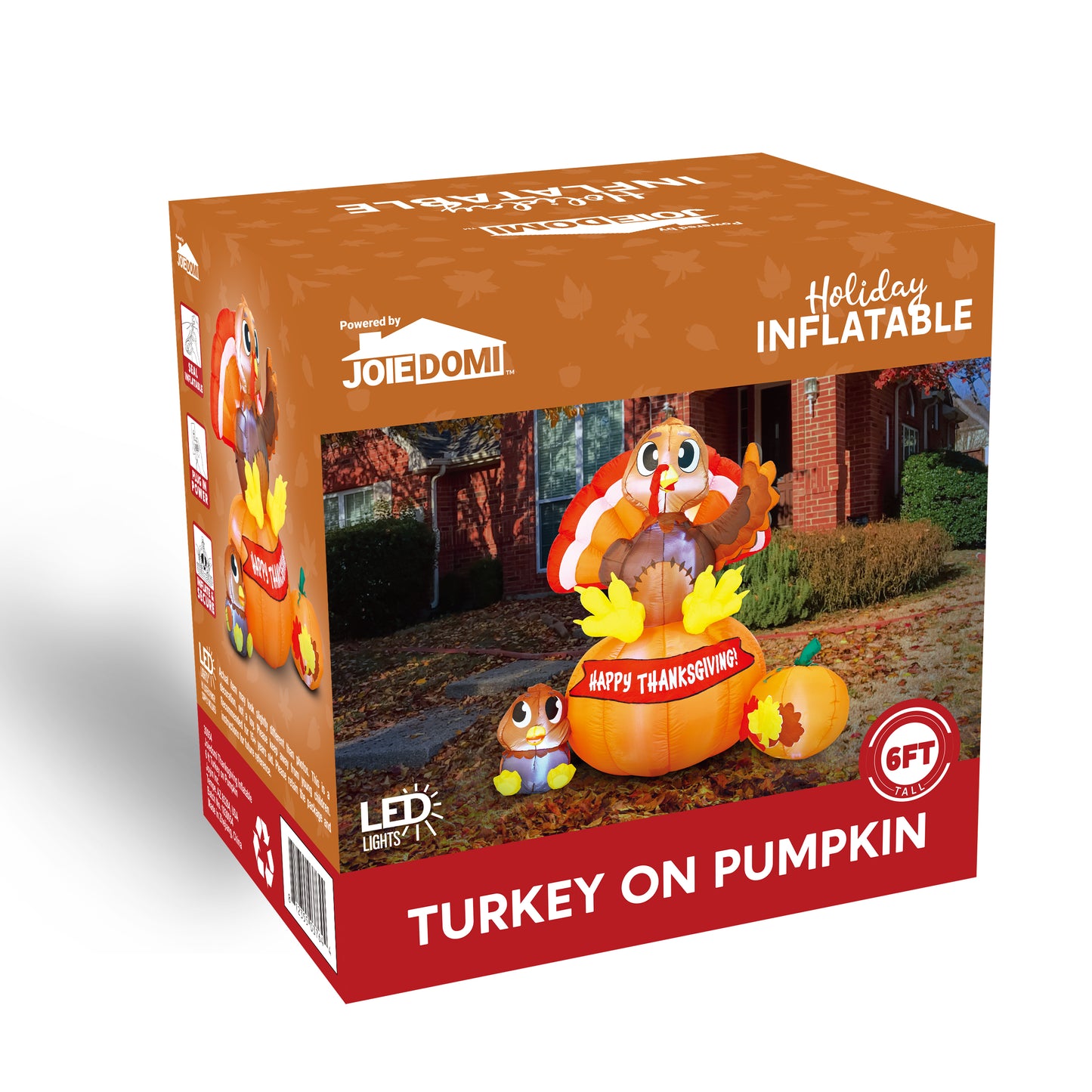 Large Thanksgiving Turkey on Pumpkin (6 ft)