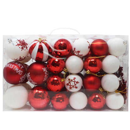 88 Pcs Christmas Ornaments, Red and White