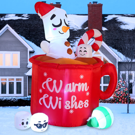 Snowman in Mug Inflatable