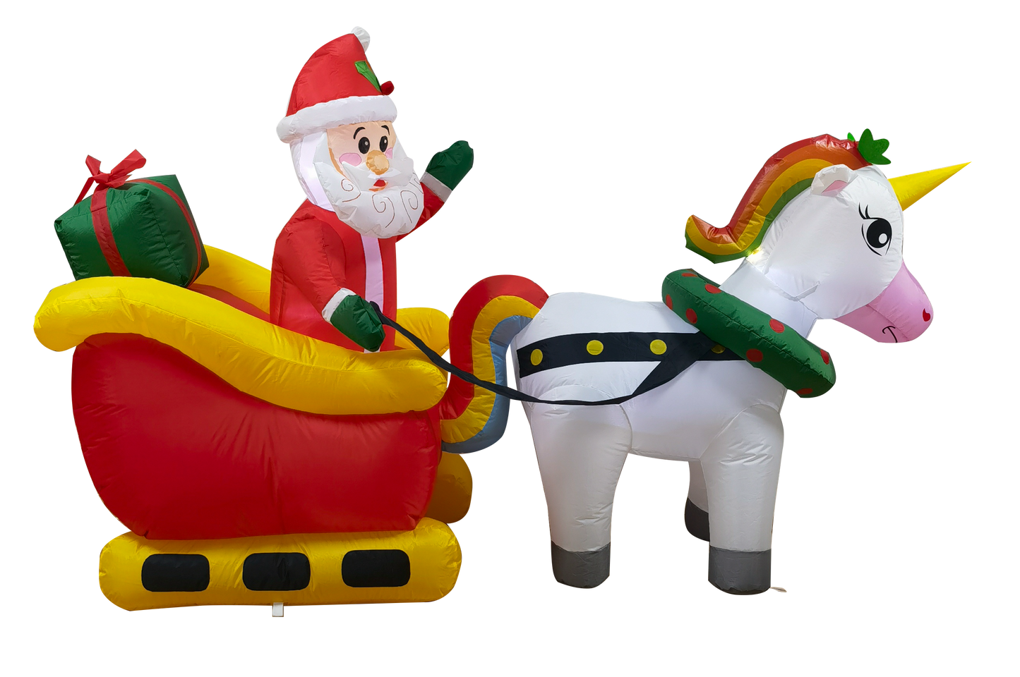 6ft Long Christmas inflatable ride a unicorn costume-Drawn Sleigh