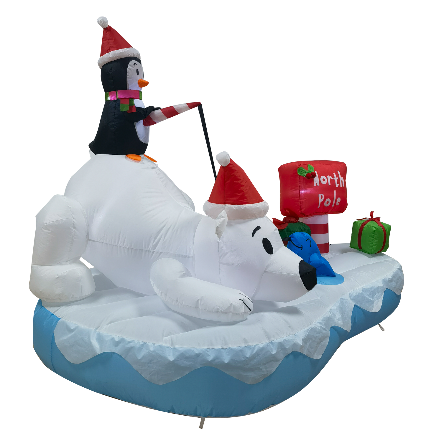 6ft Inflatable Christmas Penguin Go Fishing