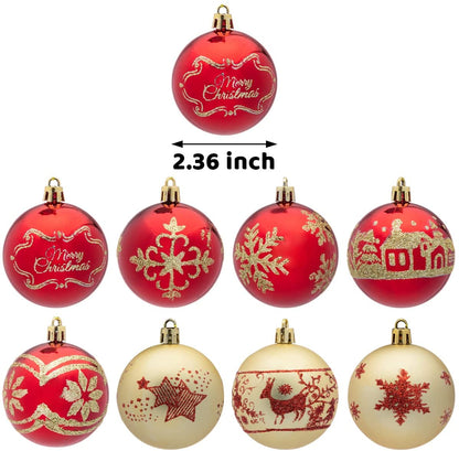 Christmas Ornaments Ball (Red & Gold), 40 Pcs