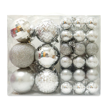 46ct Assorted Size Silver Christmas Ball Ornaments