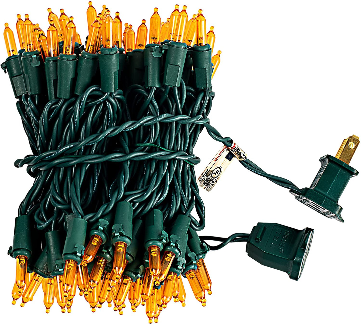 100 Count Orange LED Green Wire String Lights