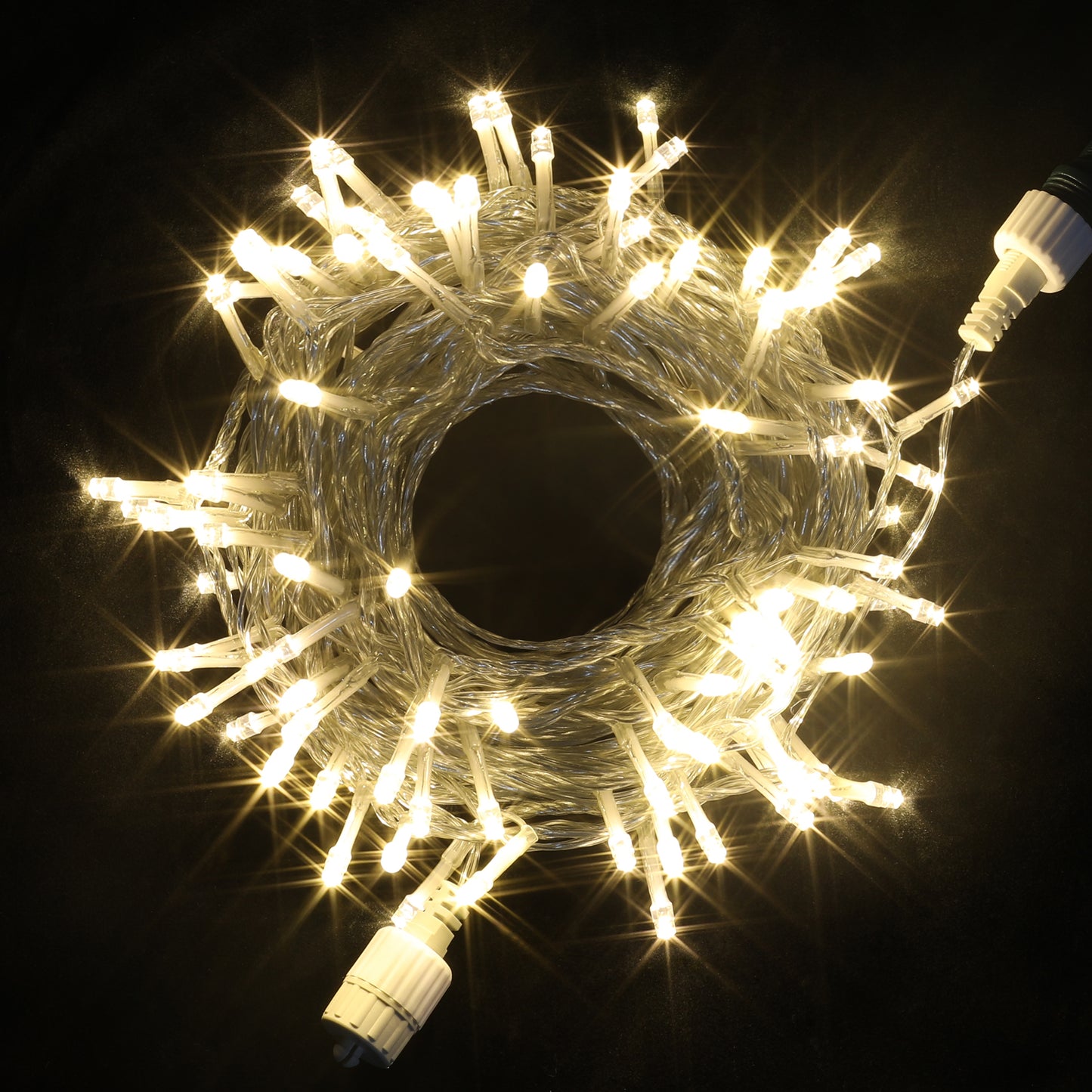 100 Warm White LED Clear Wire String Lights