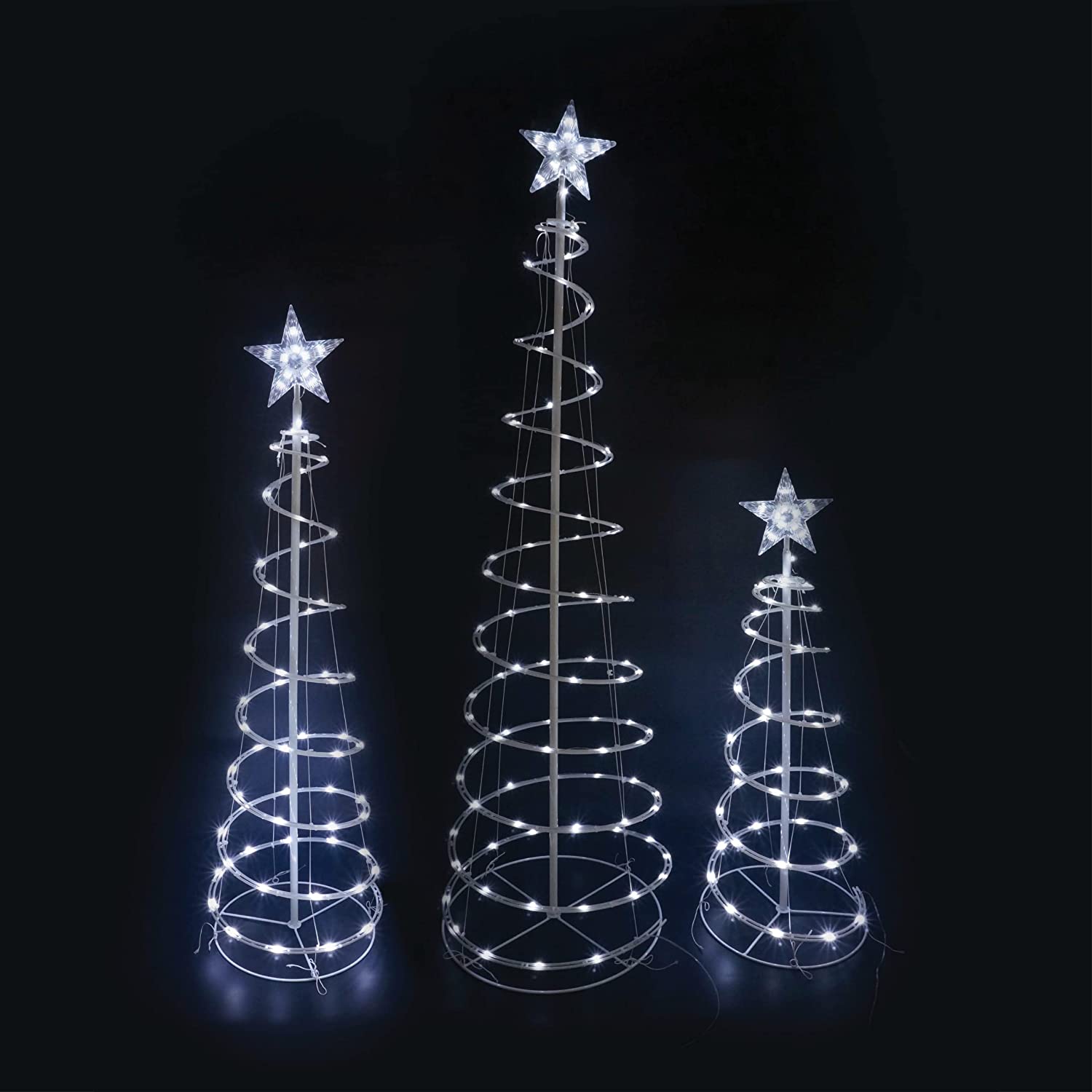 Lighted Spiral Christmas Tree Set LED Cool White - 3 Pcs – Joiedomi