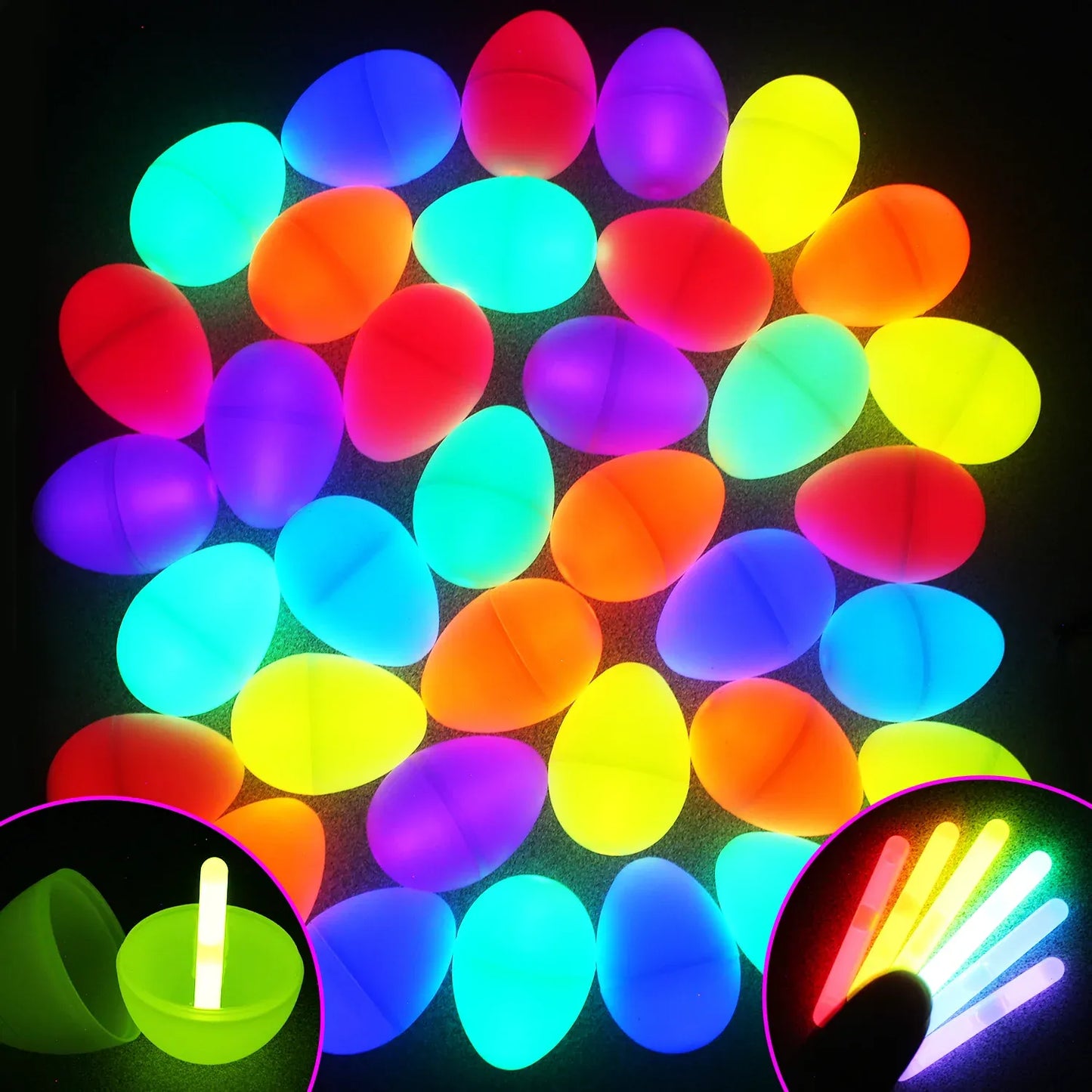 35Pcs Mini Glow Sticks Prefilled Easter Glow Eggs