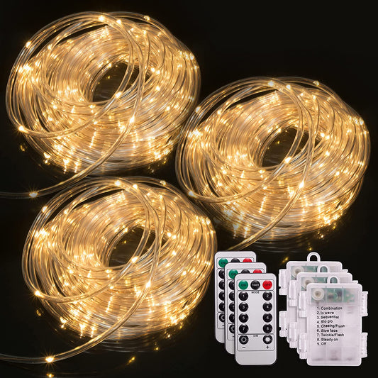 46ft 120 Count LED Rope Light with Remote Control -3 Pcs