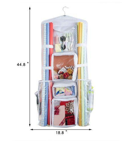 Double Sided Hanging Wrapping Paper Storage, Wrapping Paper Organizer (18in W x 40in L)