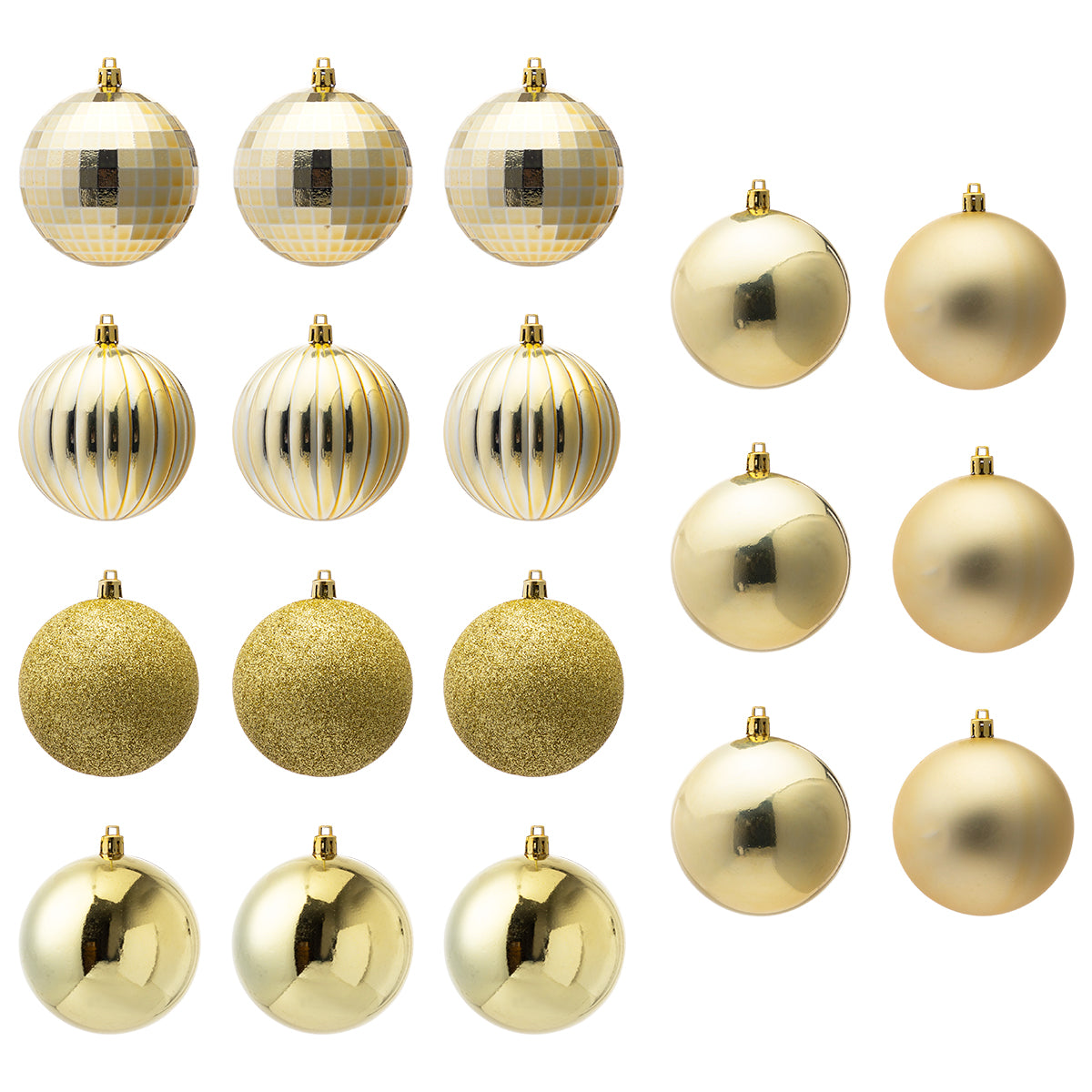 18Pcs Christmas Ball Ornaments Gold