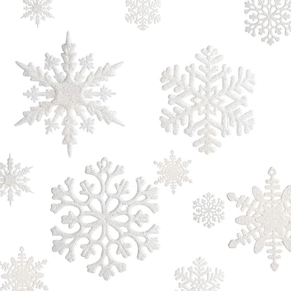 White Snowflake Ornaments Christmas, 36 Pcs