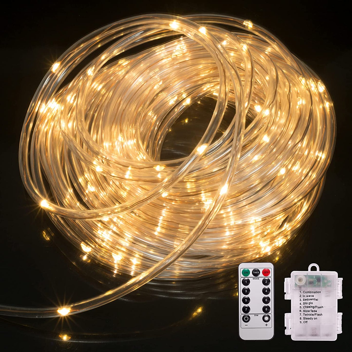 46ft 120 Count LED Rope Light with Remote Control