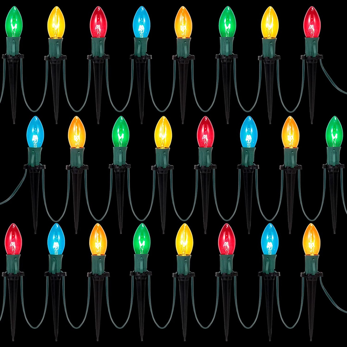Christmas Multicolored Pathway Marker String Lights - 24pcs