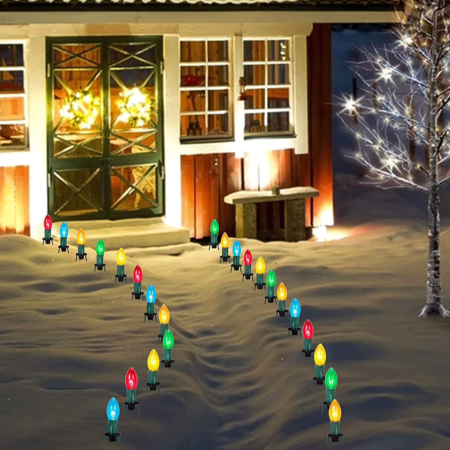 Christmas Multicolored Pathway Marker String Lights - 24pcs