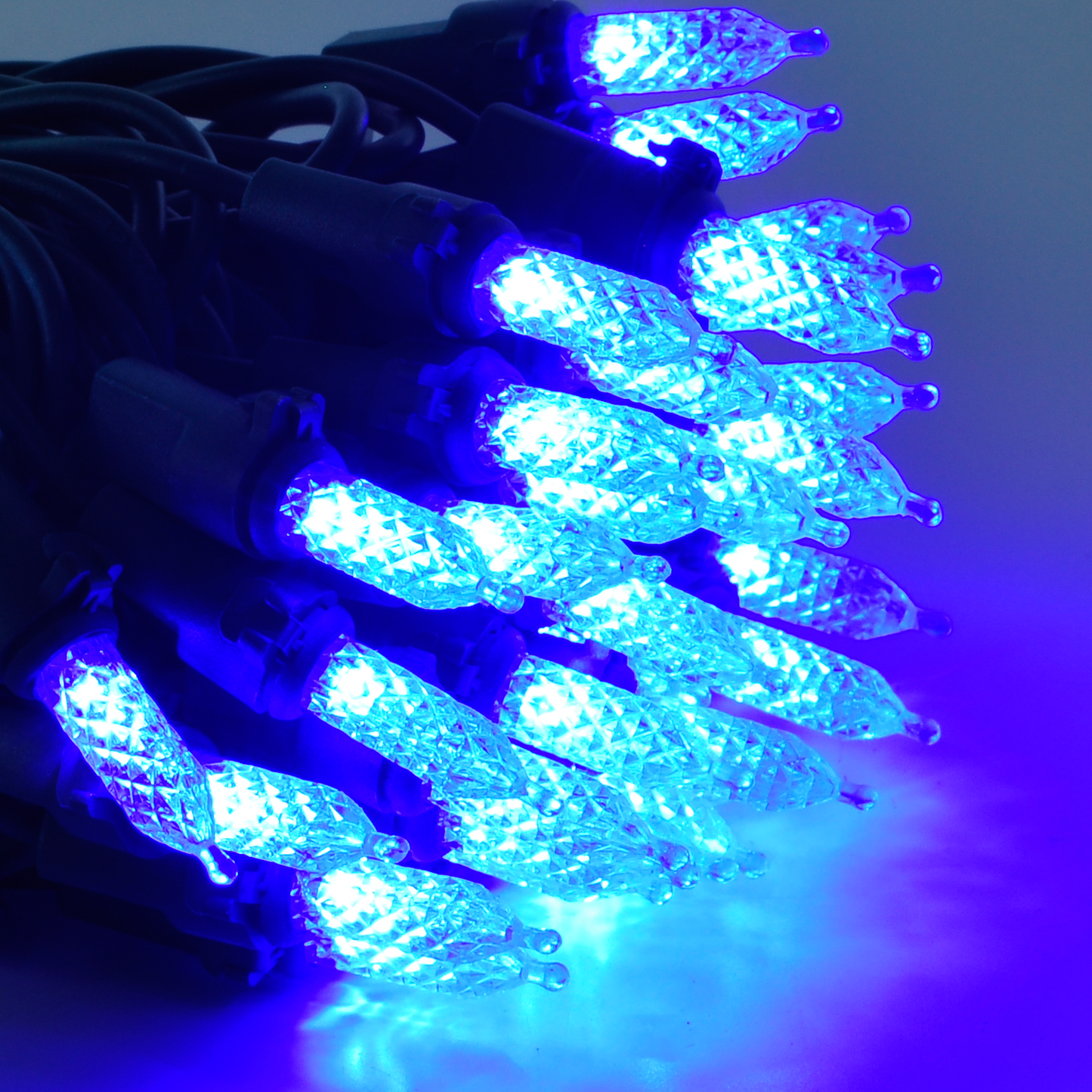 70 Blue & White M5 LED Green Wire String Lights