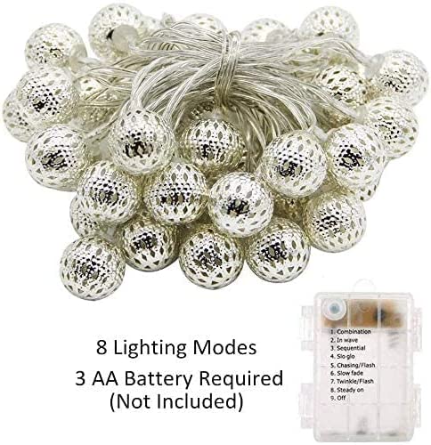 2 Packs 40 LED Globe String Lights Moroccan, Warm White