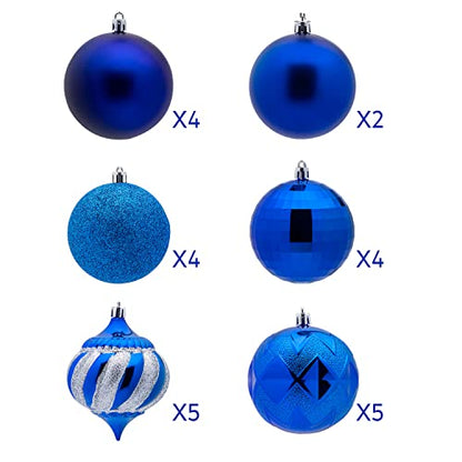 24 Pcs Christmas Ball Ornaments - Blue