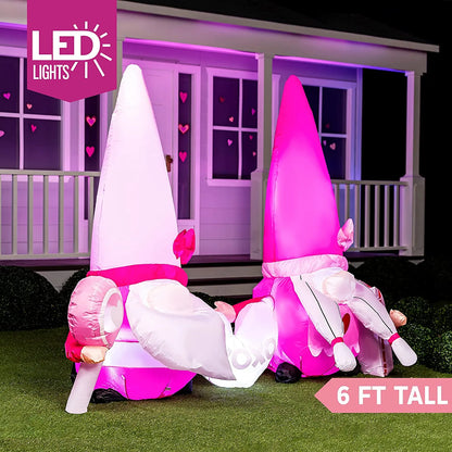 6FT Tall Inflatable Valentines Day Couple LED Lighted Decoration