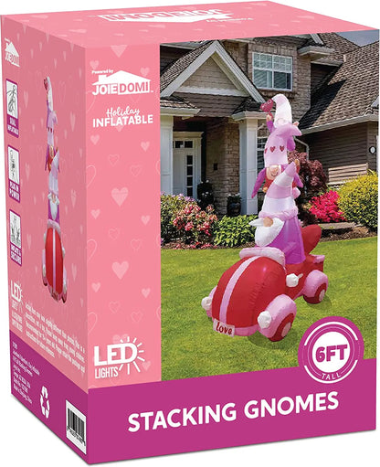 6 FT Tall Inflatable Stacking Gnomes with LED Lights
