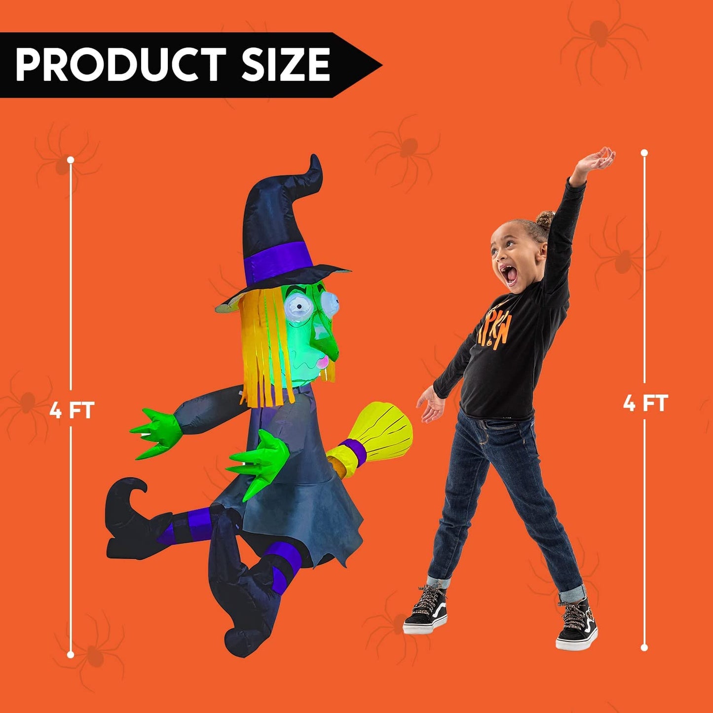 Tall Crashing Witch Into Tree Inflatable (4 ft)