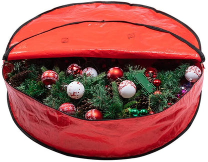 36 Inch Packs Christmas Wreath Storage Bag (Red)