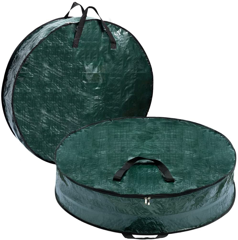 36 Inch 2 Packs Christmas Wreath Storage Bag (Green)