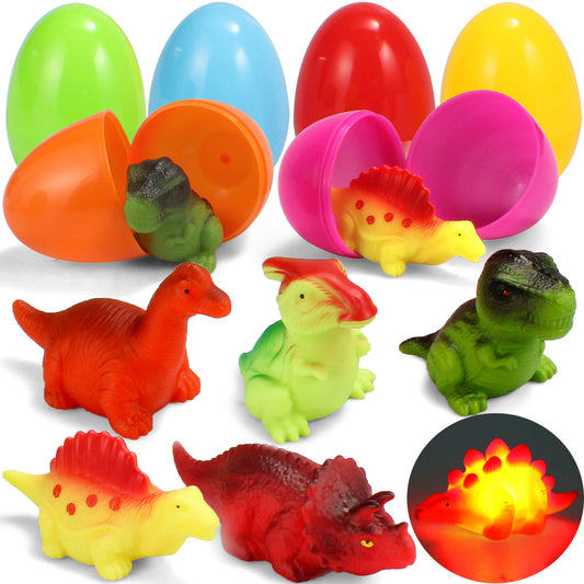 6Pcs 4in Pre-filled Easter Eggs Containing Light-up Bath Toys for Easter Egg Hunt