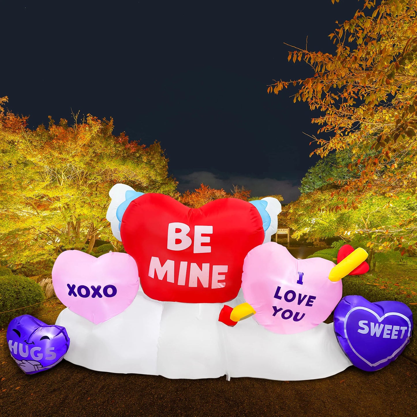 Large Long Hearts Patch Valentine Inflatable (6 ft)