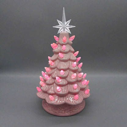 12 Inches Pink Ceramic Christmas Tree