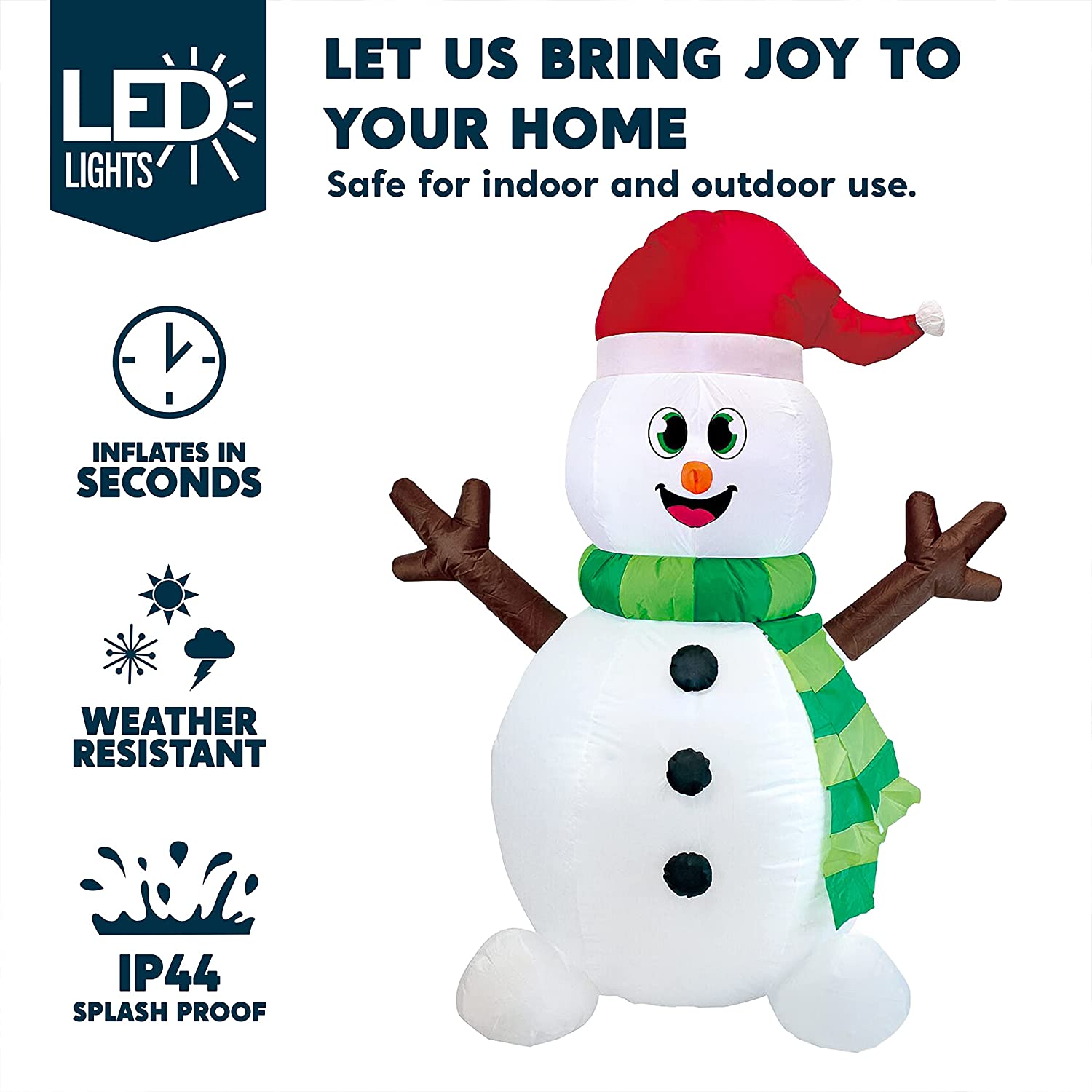 Tall Holiday Snowman Inflatable (5 Ft) – JOIEDOMI