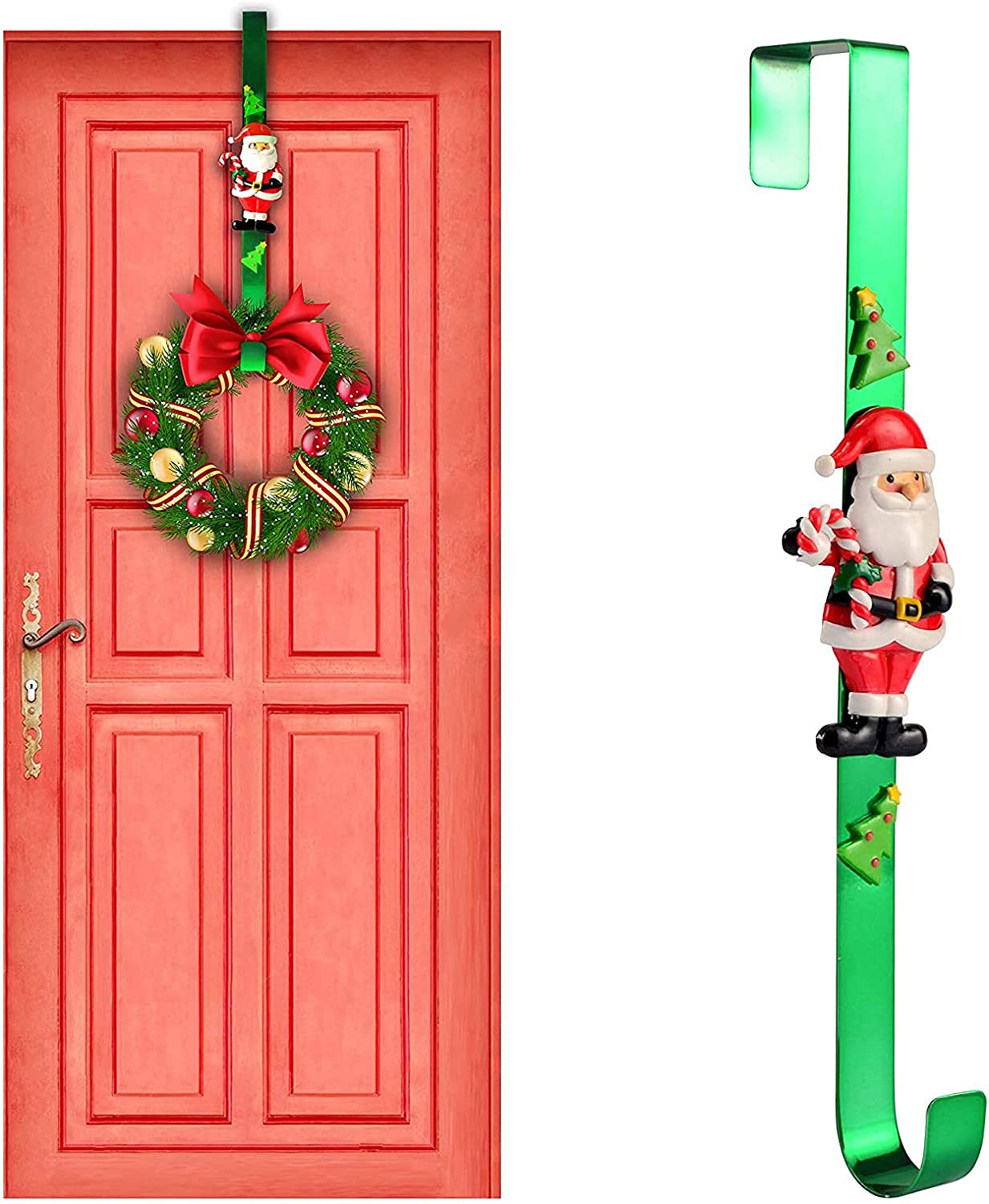Christmas Metal Wreath Hanger with Santa  Icon