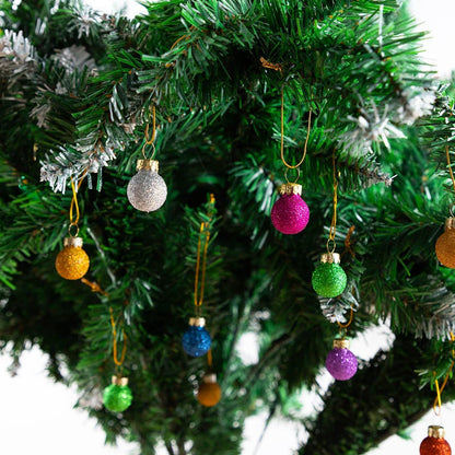 36 Pcs 1 Inch Christmas Mini Glitter Glass Balls Ornaments