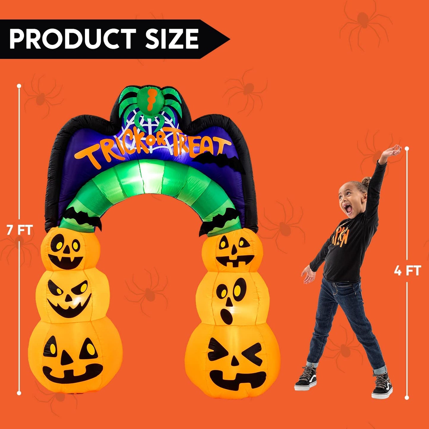 7ft Halloween Inflatable Pumpkin Arch