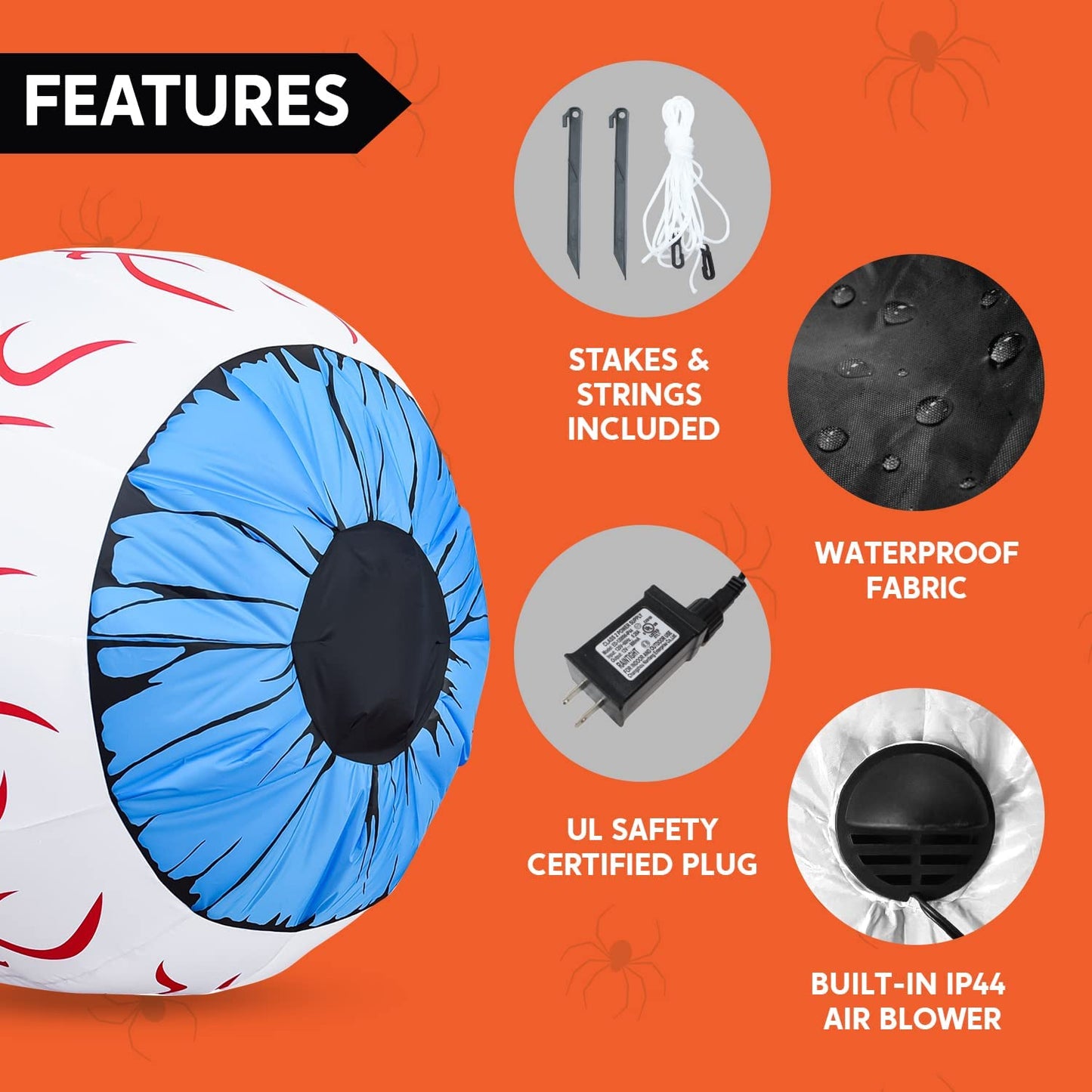 3ft Halloween Inflatable Large Set of Eyes