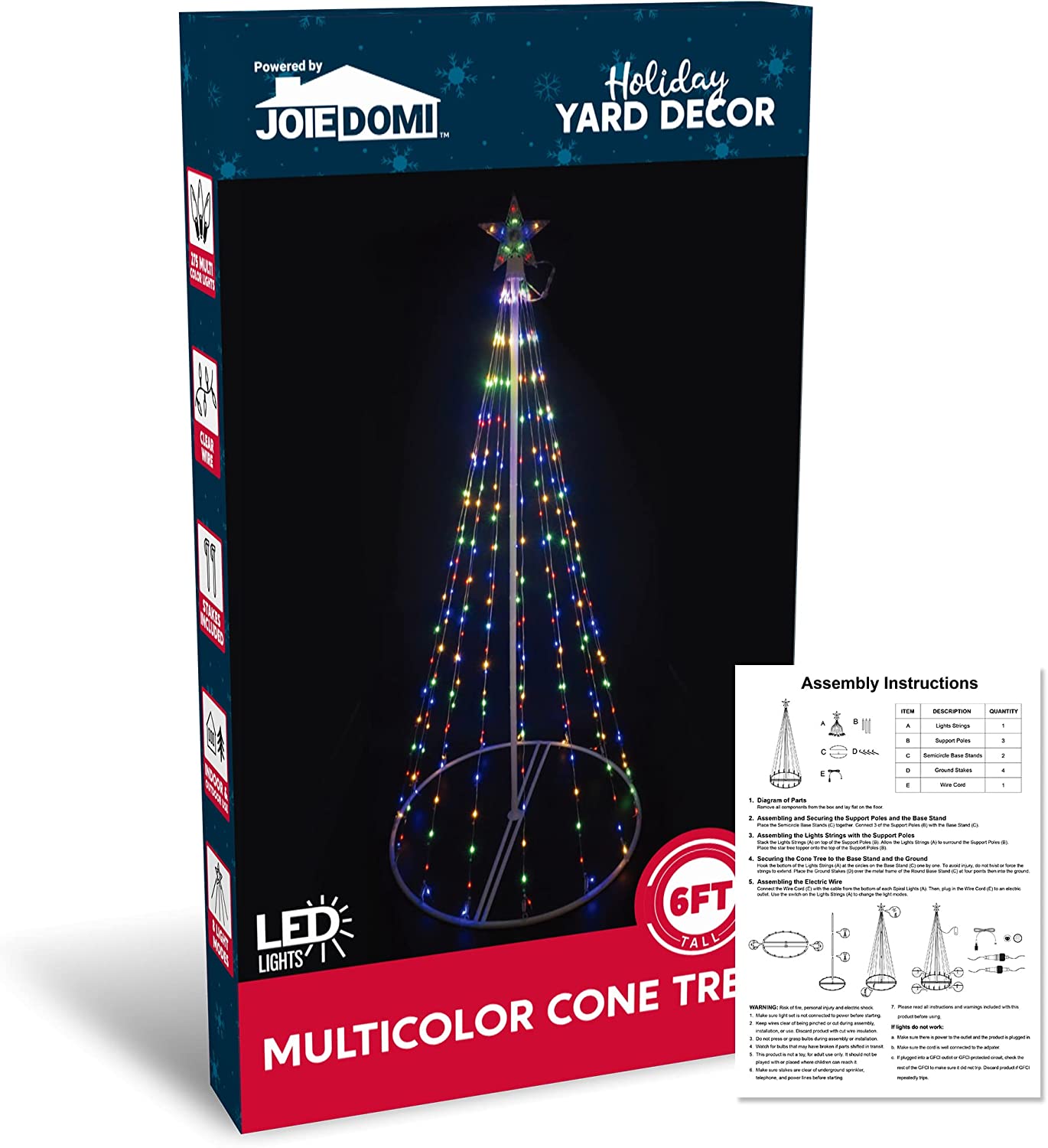 6ft Animated Lightshow Cone Christmas Tree