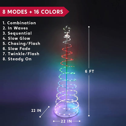 6ft Smart Animated Lightshow Spiral Christmas Tree