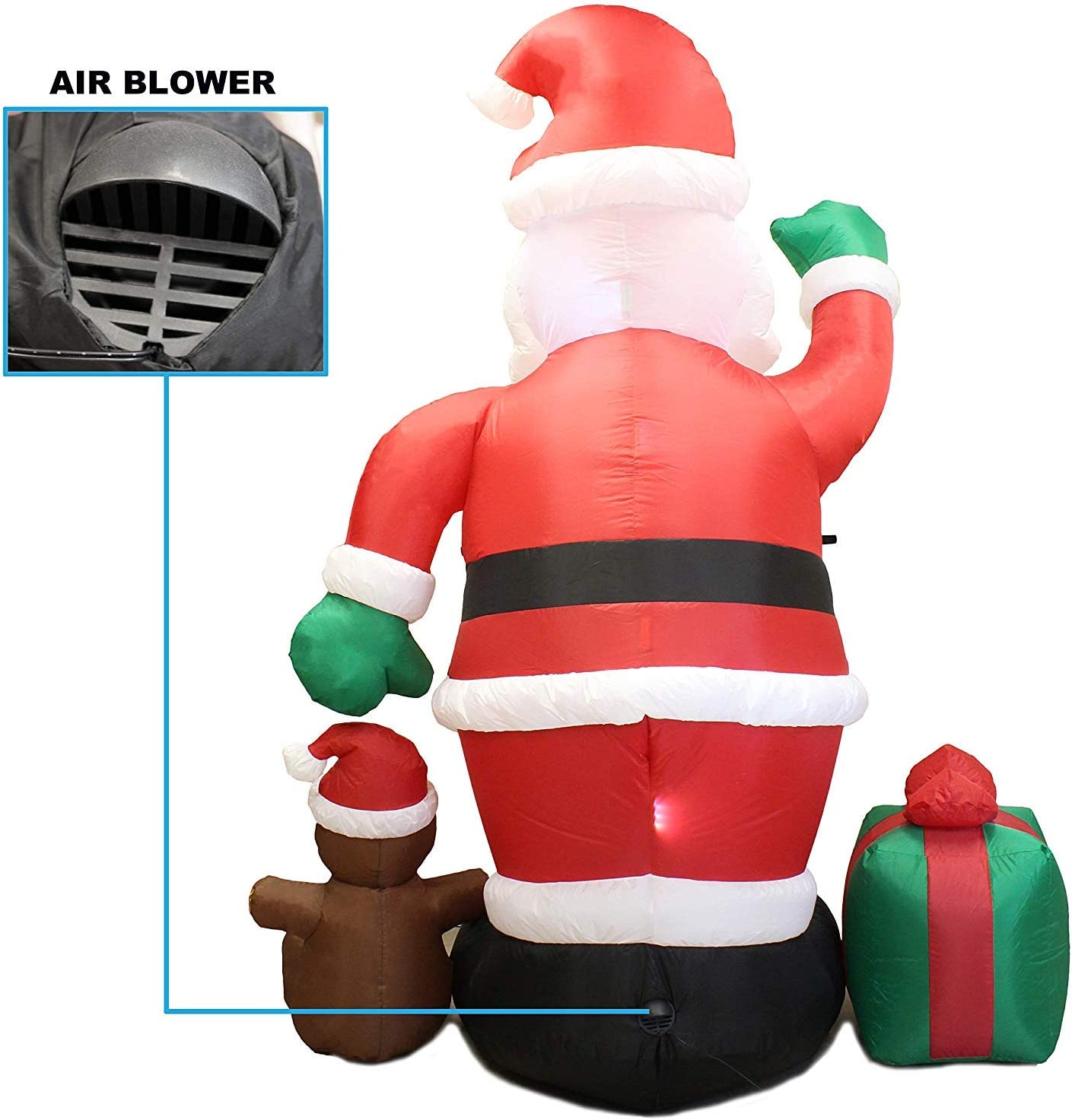Jumbo Santa with Gift Box Inflatable (8 ft)