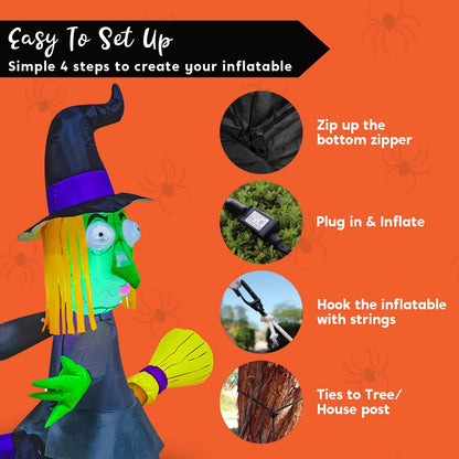 Tall Crashing Witch Into Tree Inflatable (4 ft)
