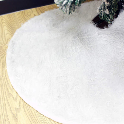 36in Faux Fur Christmas Tree Skirt, Snowy White